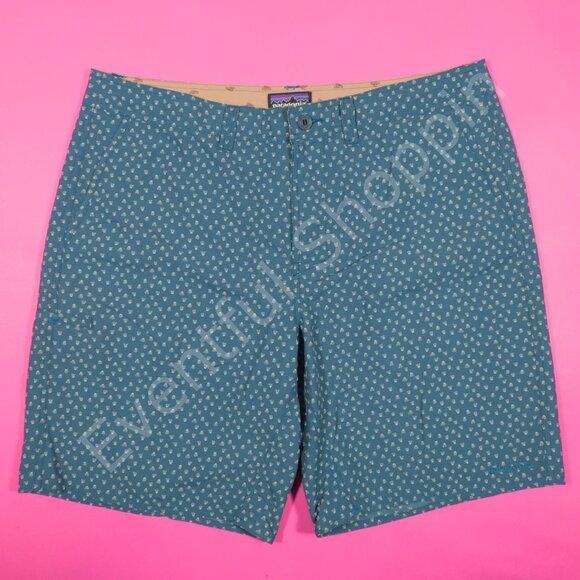 Patagonia Wavefarer Walk Shorts 20" in Micro Medusa: Big Sur Blue Size 38 - Picture 2 of 9